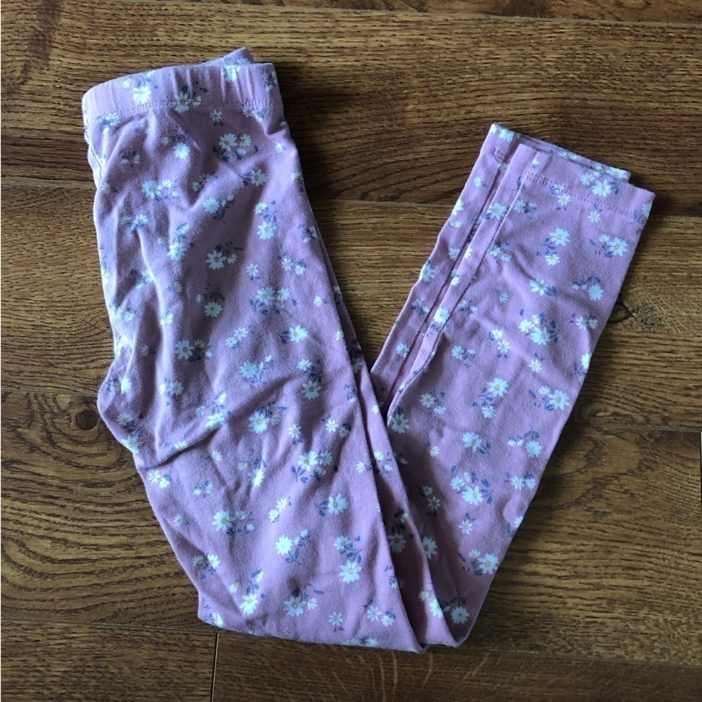 Wonder Nation pink flowers leggings in size S (6/6x)